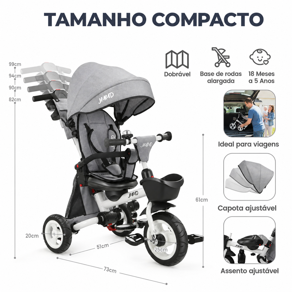Triciclo Dobrável 8 em 1
