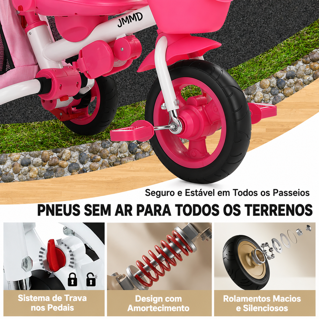 Triciclo Inicial 7 em 1(Não Dobrável)