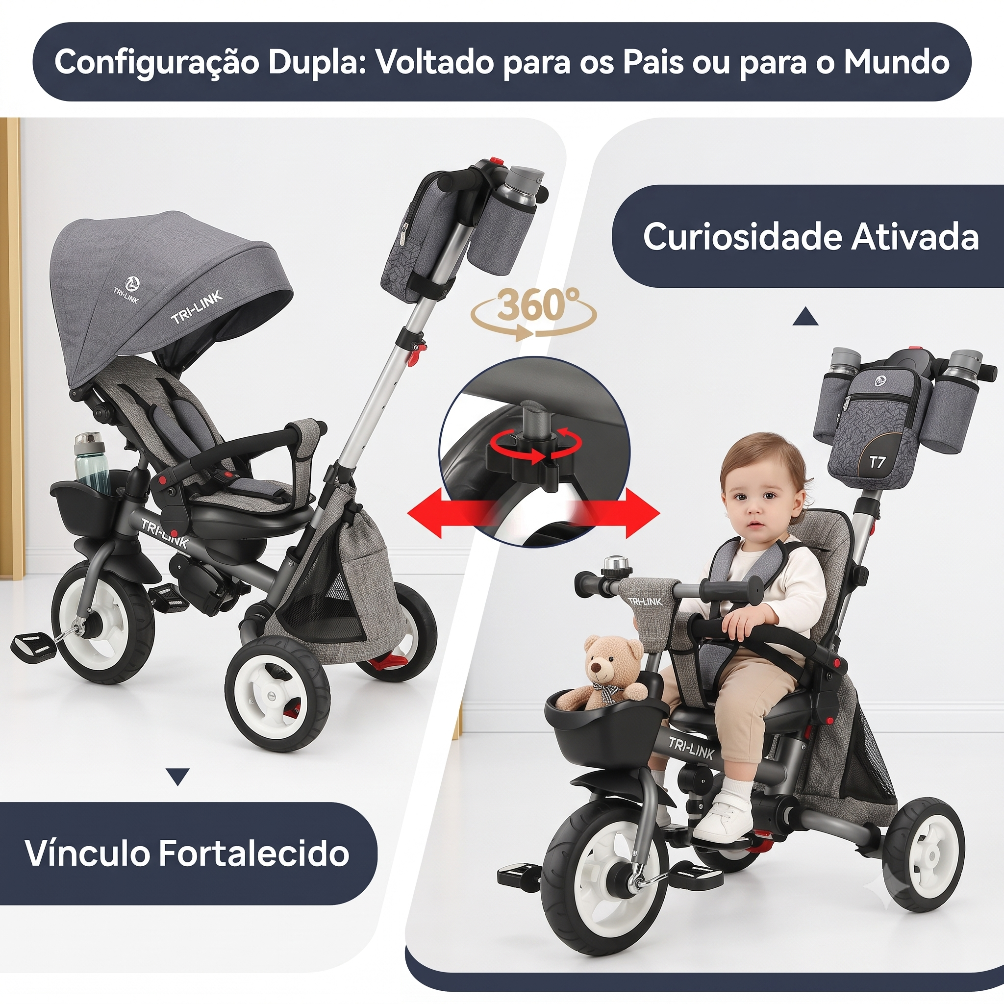 Triciclo Dobrável 8 em 1