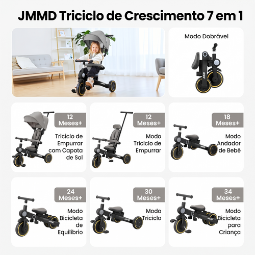 Triciclo Dobrável 7 em 1